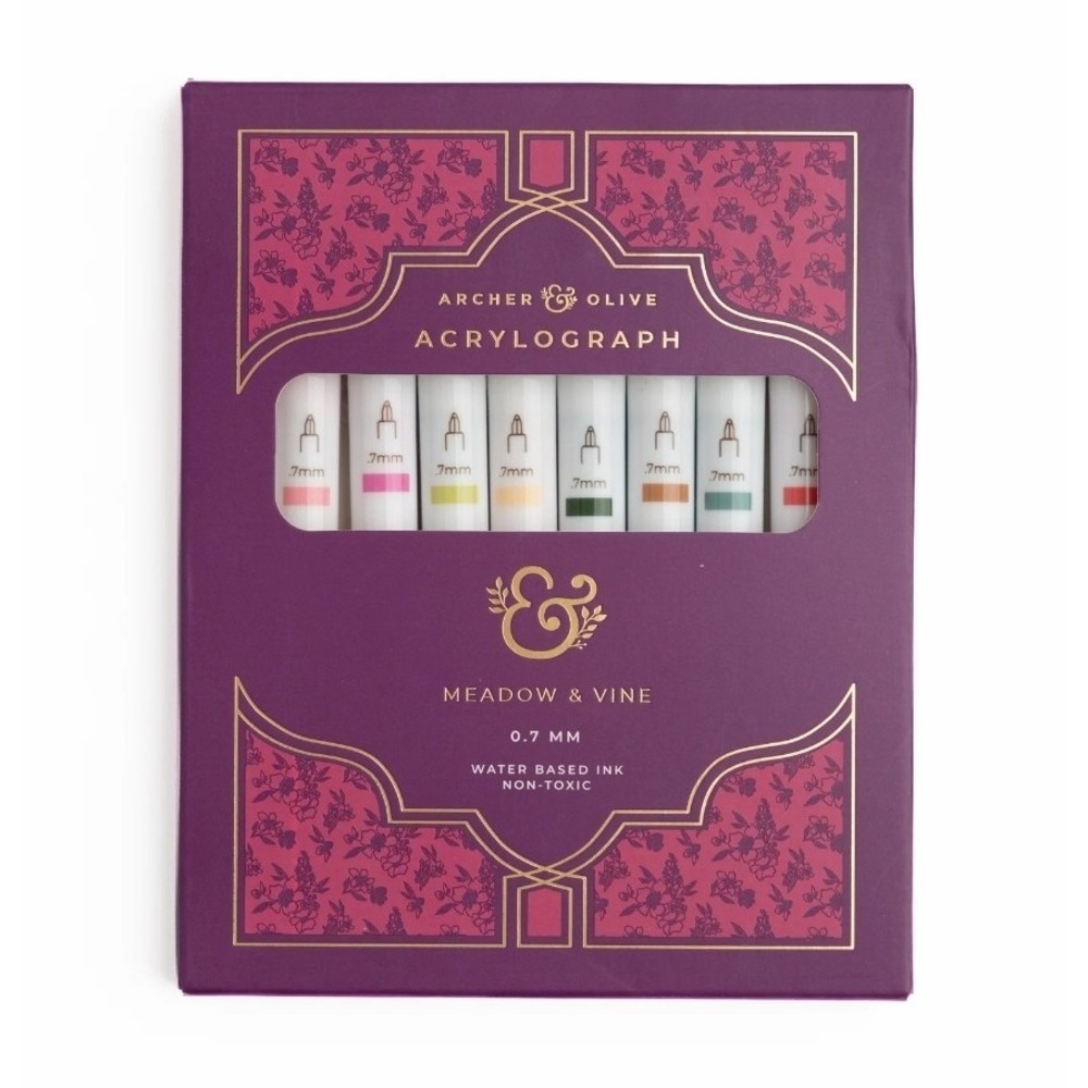 Archer & Olive Acrylograph Water Based Non-Toxic Ink Marker Set AG320 New Sealed